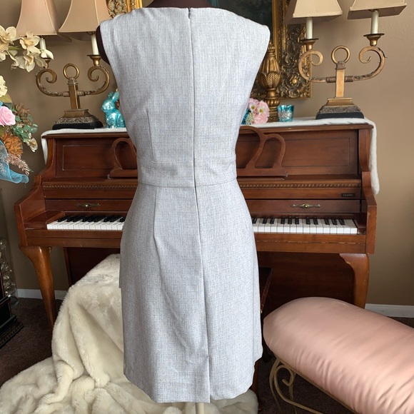 Gorgeous Grey Sheath Dress Pearl Neck Embelishment - Picture 5 of 7